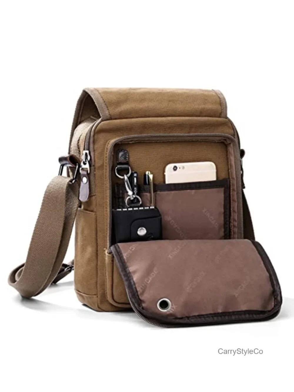 Men's Canvas Messenger Bag Crossbody Shoulder Bag Travel Work Purse